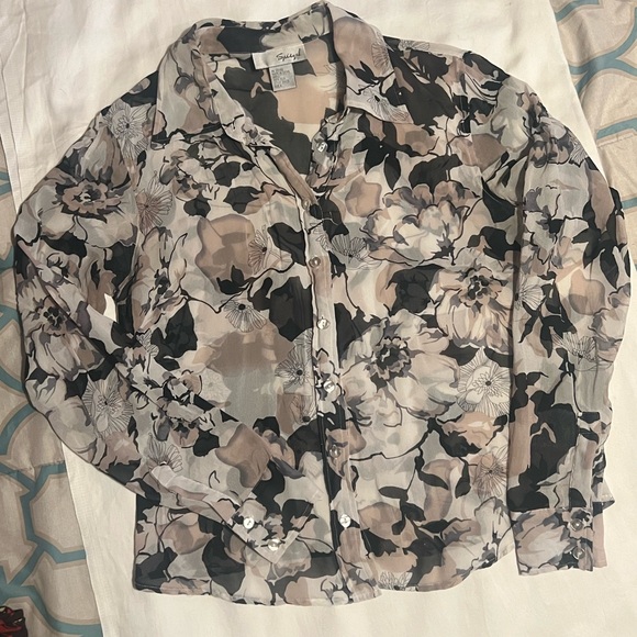 Vintage Silk Floral Blouse - Picture 2 of 4